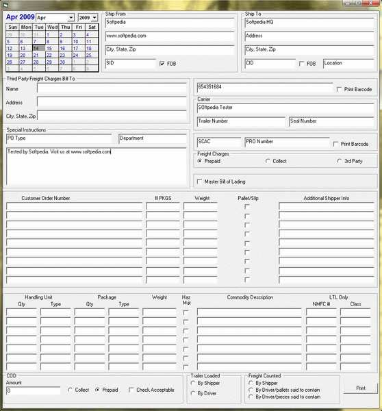 VICS Bill of Ladding