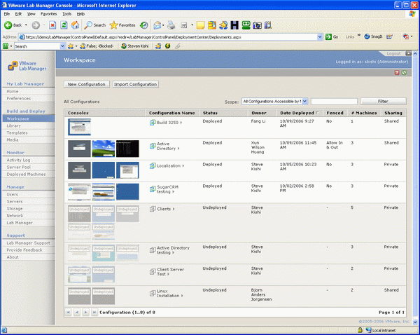 VMware vCenter Lab Manager