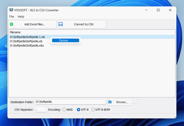 VOVSOFT - XLS to CSV Converter