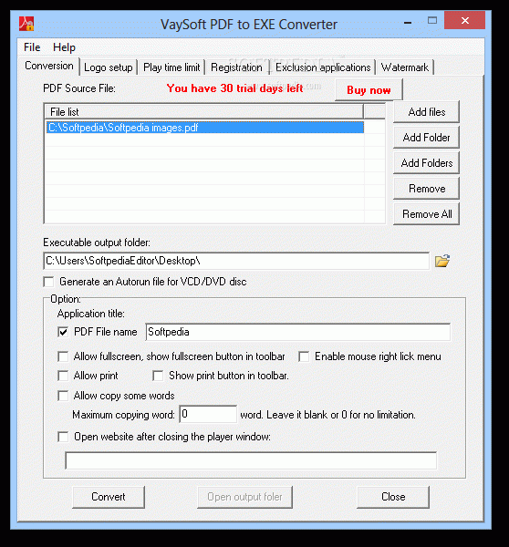 VaySoft PDF to EXE Converter