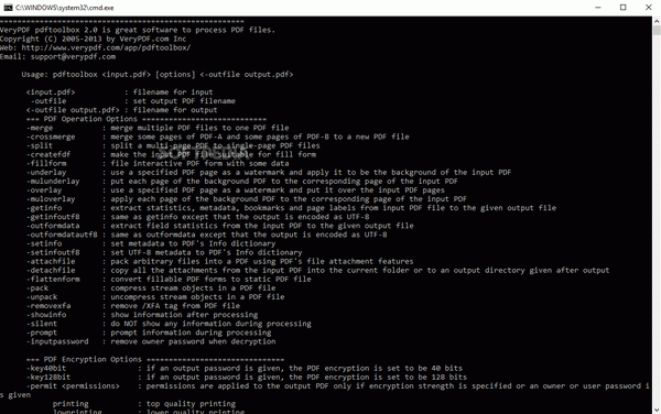 VeryPDF PDFToolbox Command Line