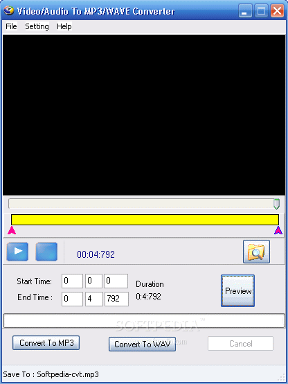 Video / Audio To MP3 / WAVE Converter