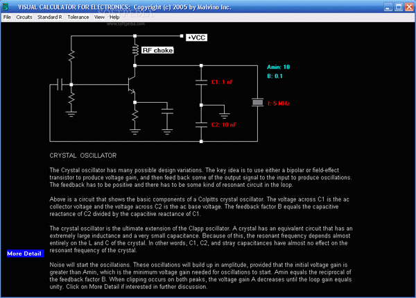 Visual Calculator for Discrete Circuits