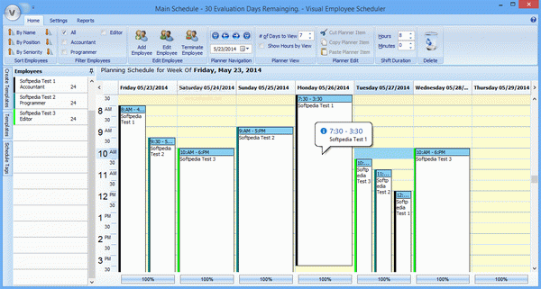 Visual Employee Scheduler