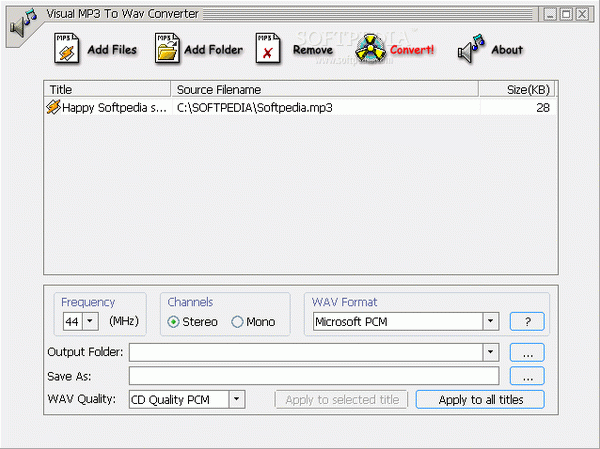 Visual MP3 To WAV Converter