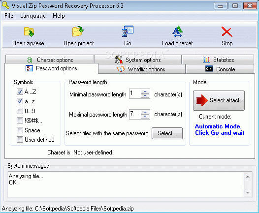 Visual Zip Password Recovery Processor