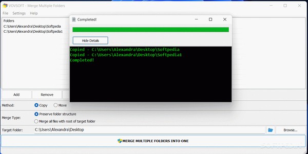 Vovsoft - Merge Multiple Folders