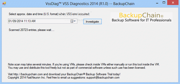 VssDiag VSS Diagnostics