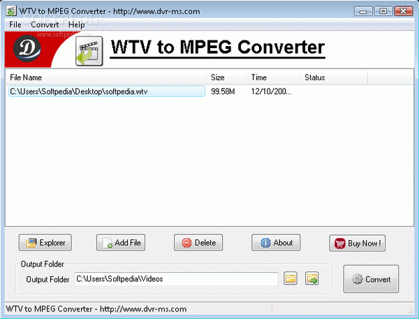 WTV to MPEG2 Converter