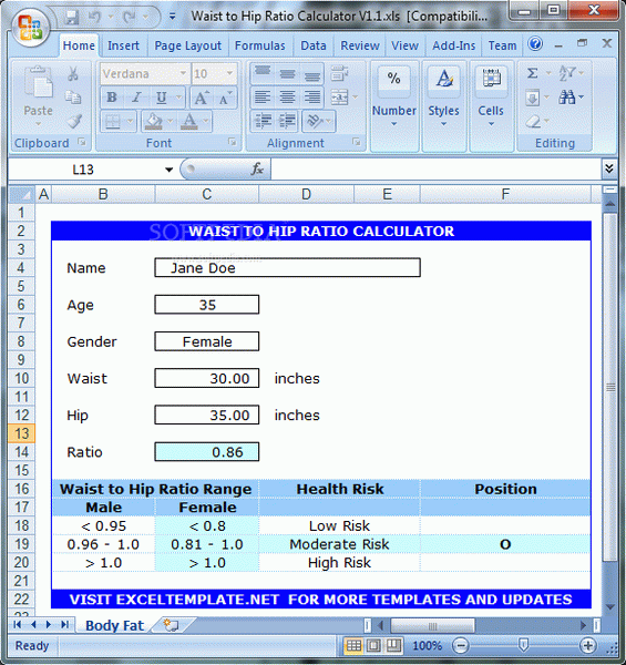 Waist to Hip Ratio Calculator