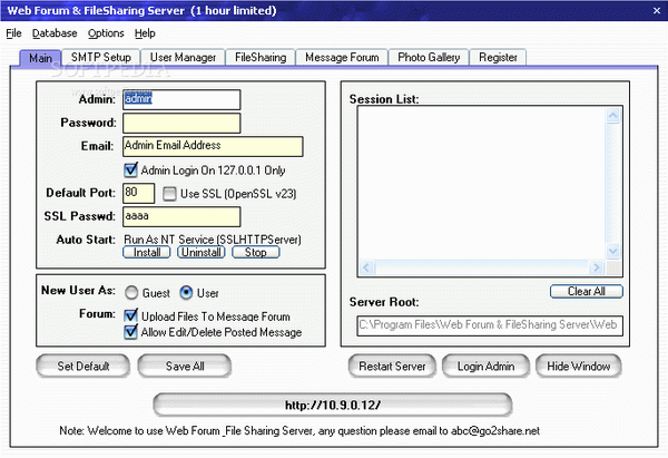 Web Forum & File Sharing Server 4.0