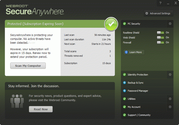 Webroot SecureAnywhere Antivirus