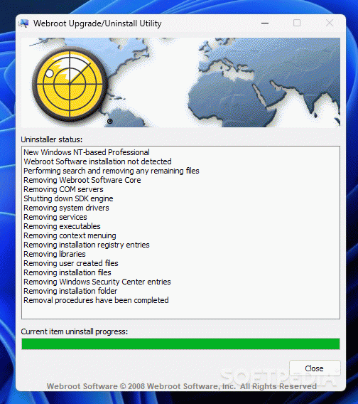 Webroot Upgrade/Uninstall Utility