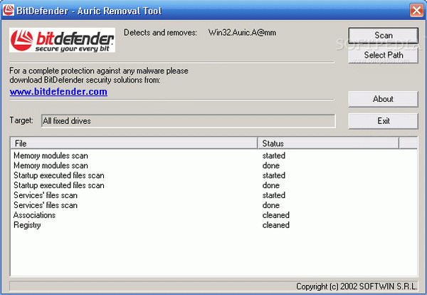 Win32.Auric.A@mm Removal Tool