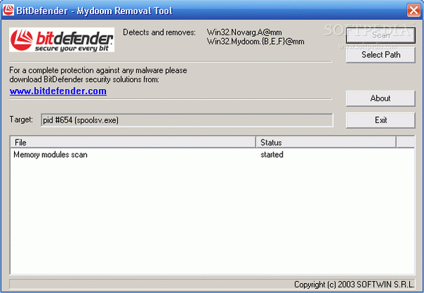 Win32.Mydoom.V@mm Free Removal tool