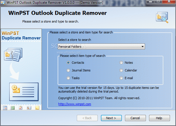 WinPST Outlook Duplicate Remover
