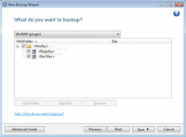 WinRAR Backup4all Plugin