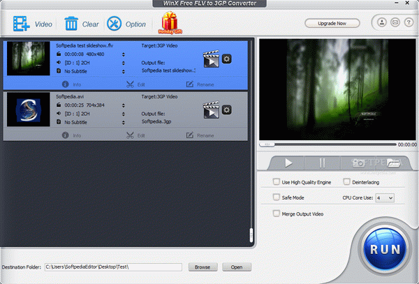 WinX Free FLV to 3GP Video Converter