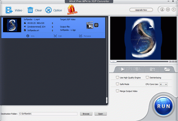 WinX Free MP4 to 3GP Converter