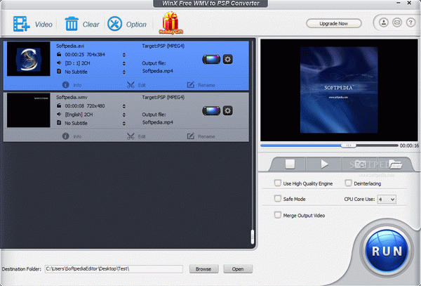 WinX Free WMV to PSP Converter