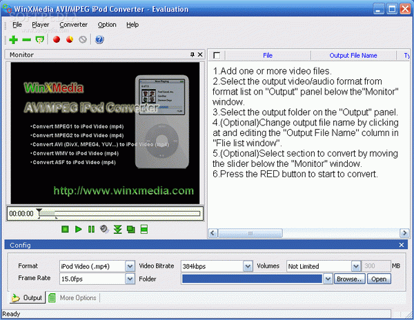 WinXMedia AVI / MPEG iPod Converter