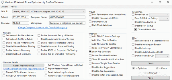 Windows 10 Network Fix and Optimizer