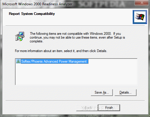 Windows 2000 Readiness Analyzer