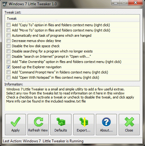 Windows 7 Little Tweaker