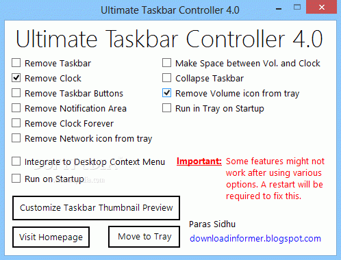 Ultimate Taskbar Controller