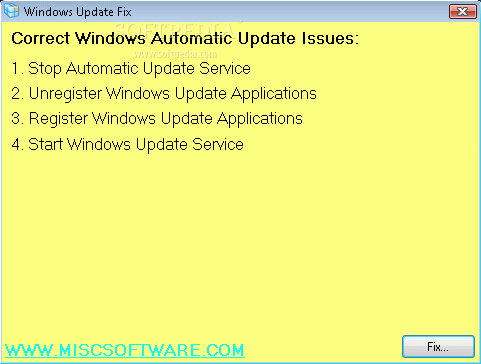 Windows Automatic Update Fix Tool