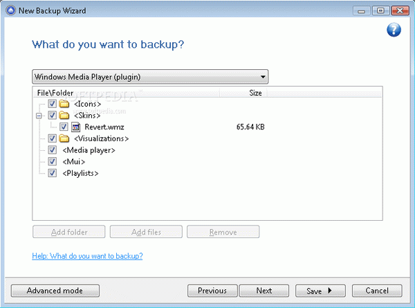 Windows Media Player Backup4all Plugin