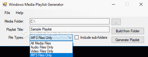 Windows Media Playlist Generator