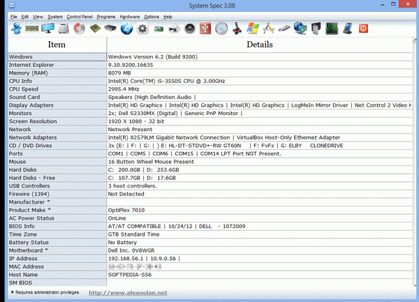 Portable System Spec