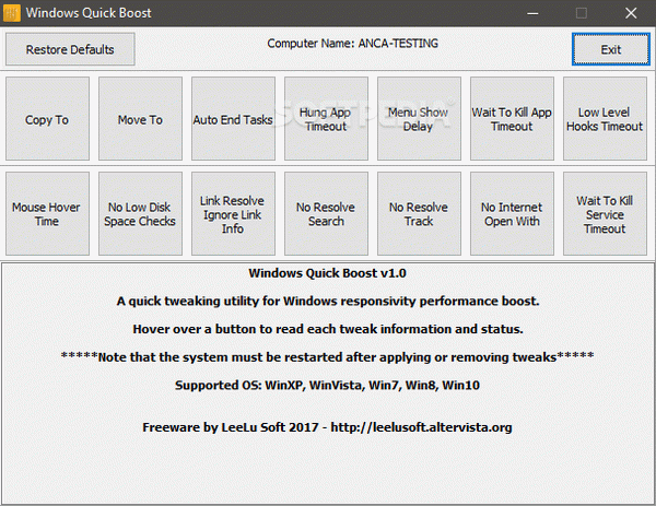 Windows Quick Boost