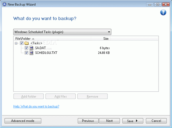 Windows Scheduled Tasks Backup4all Plugin