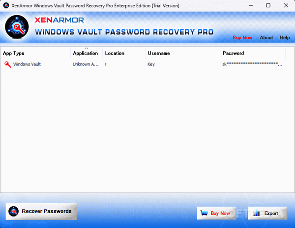 Windows Vault Password Recovery Pro