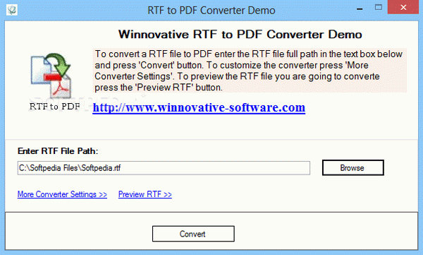 Winnovative RTF to PDF Converter