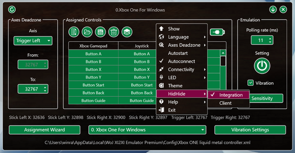 World of Joysticks XInput to XInput Emulator Premium