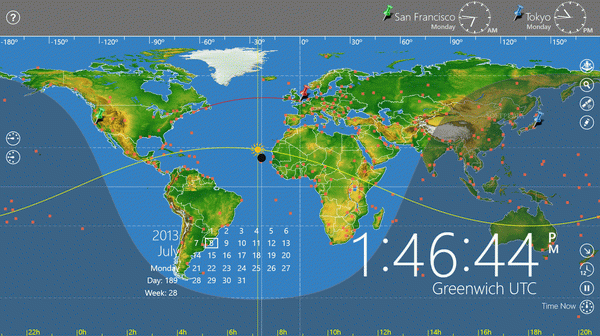 World Astro Clock Light for Windows 8