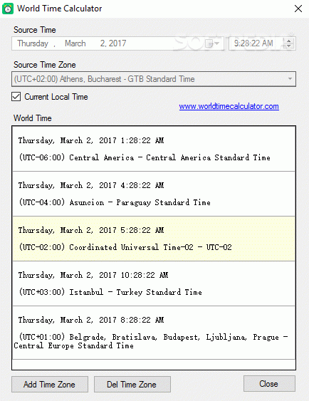 World Time Calculator