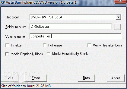 XP Vista Folder Burn