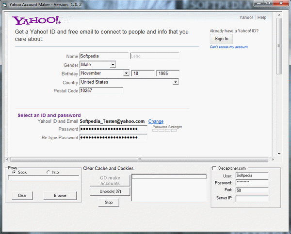 Yahoo Account Maker