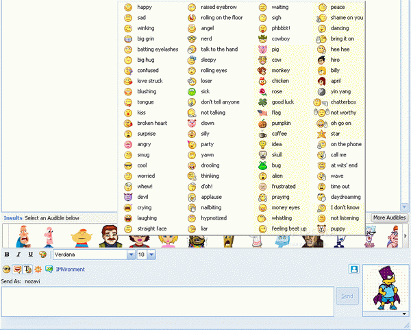 Yahoo! Messenger 6.0 - 8.0 Beta All 88 Emoticons Chooser