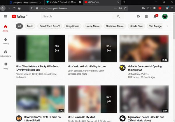 YouTube Productivity Mode for Firefox