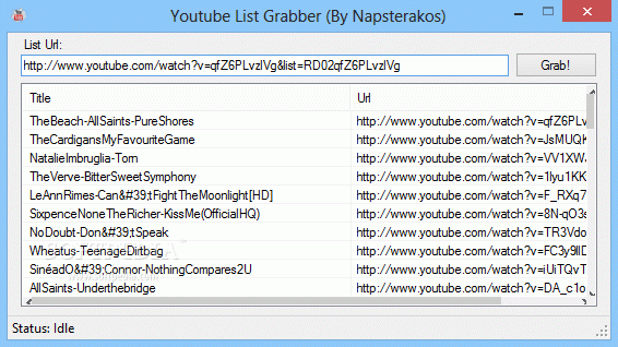 Youtube List Grabber