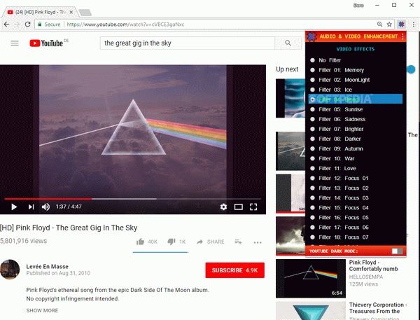 Youtube Video Effects for Chrome