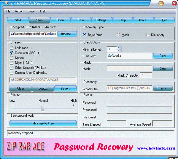 ZIP RAR ACE Password Recovery