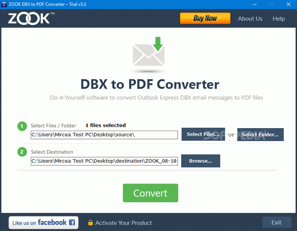 ZOOK DBX to PDF Converter