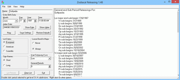 Zodiacal Releasing