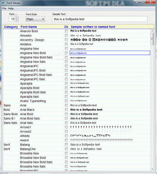 FontViewer